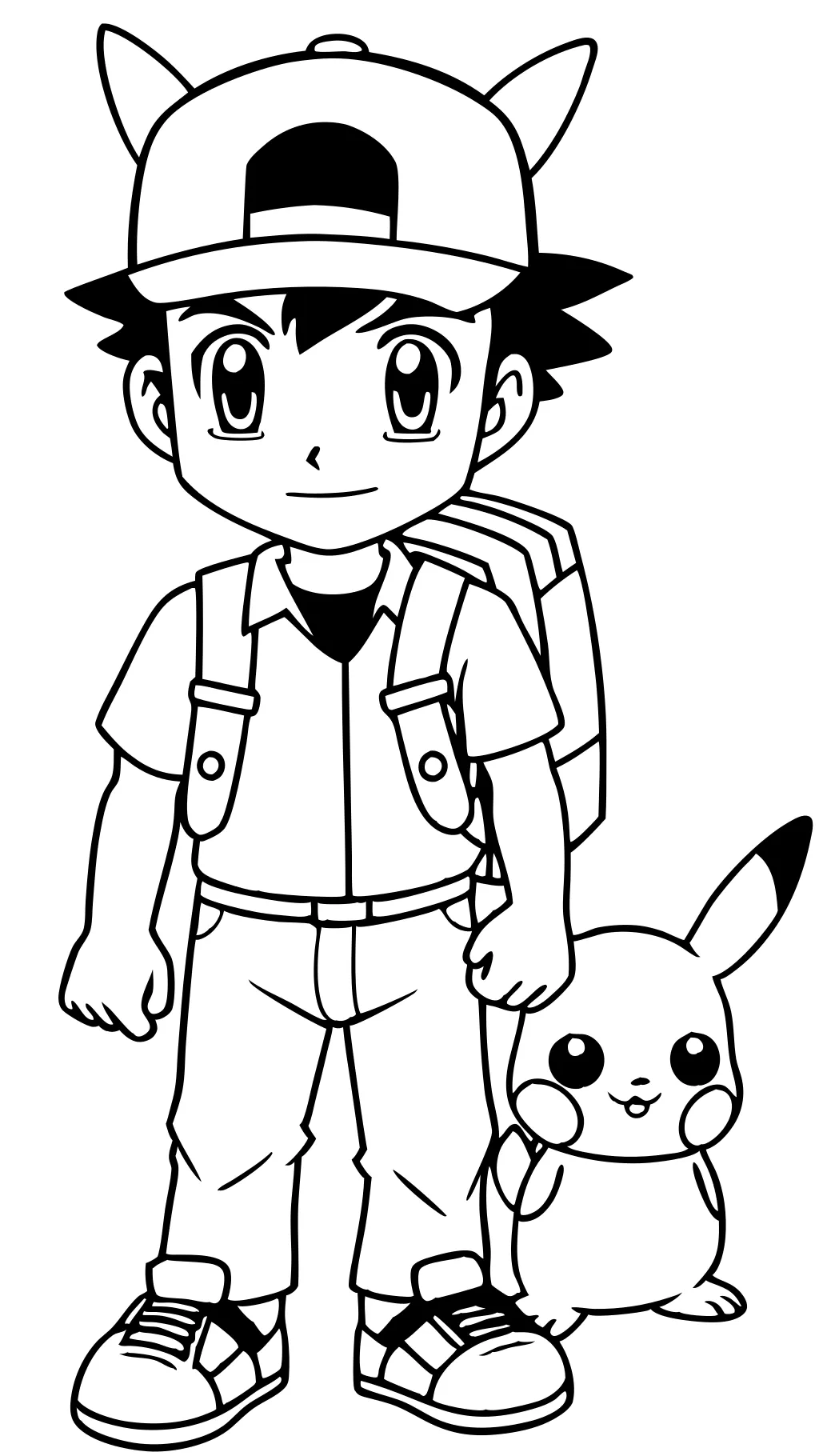 ash ketchum coloring page